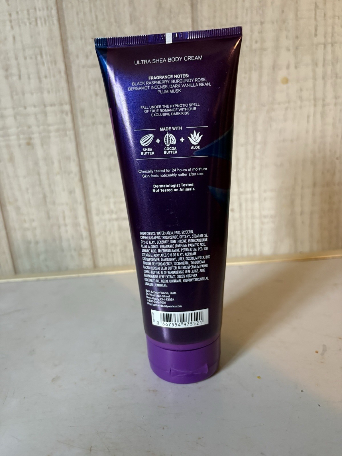 Bath & Body Works Dark Kiss Ultra Shea Body Cream, 24 Hour Moisture 8 oz