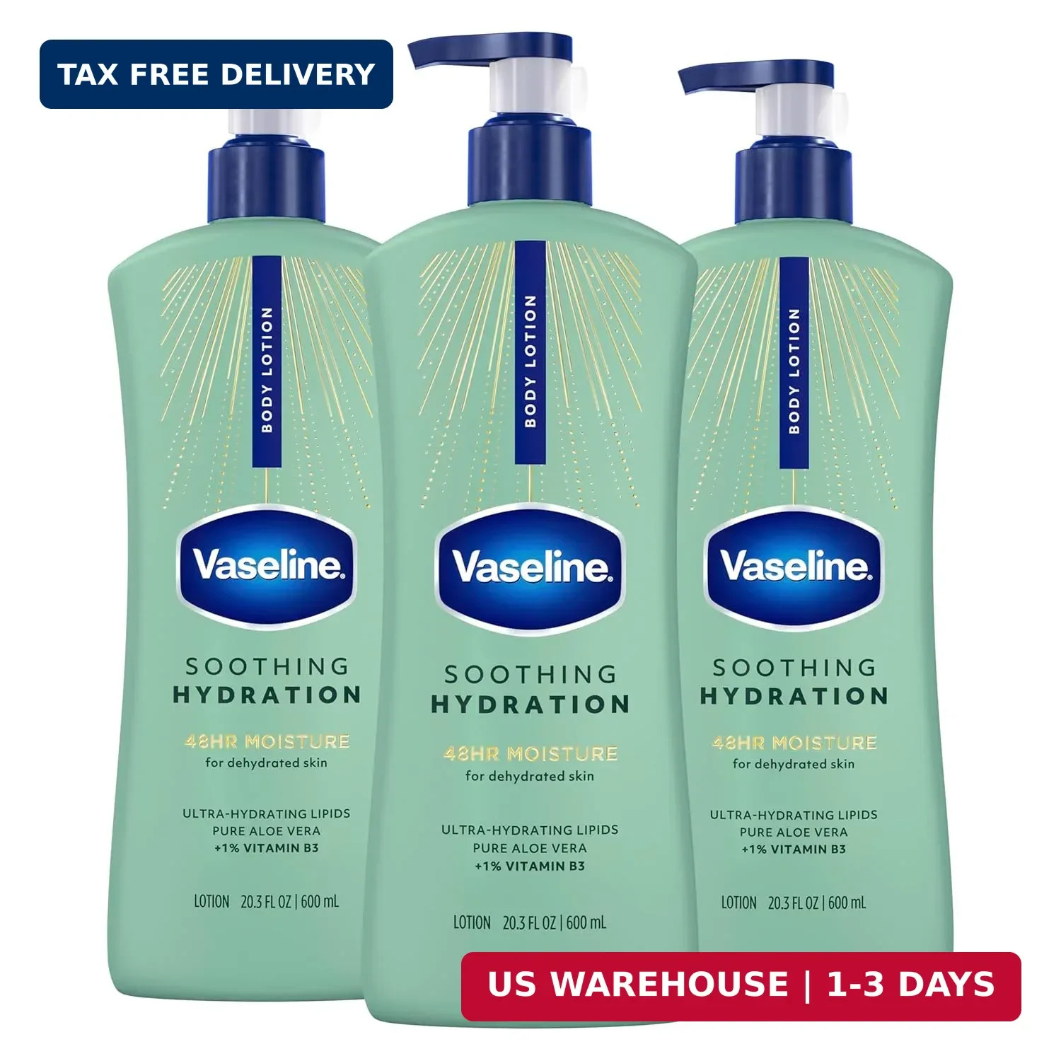 Vaseline Intensive Care Body Lotion for Dry Skin Soothing Hydration Lotion Made