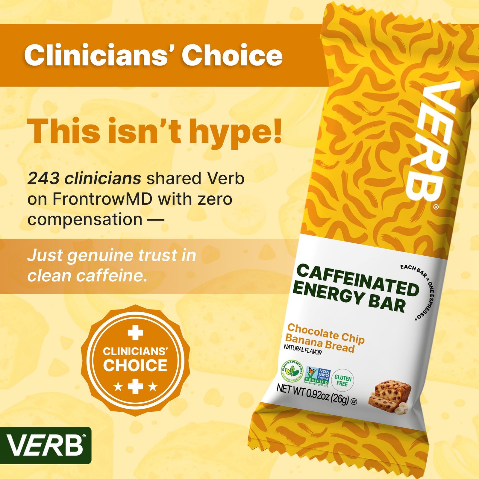 Verb Caffeinated Energy Bars Variety Pack – 2 Delicious Flavors 26g, Pack of …