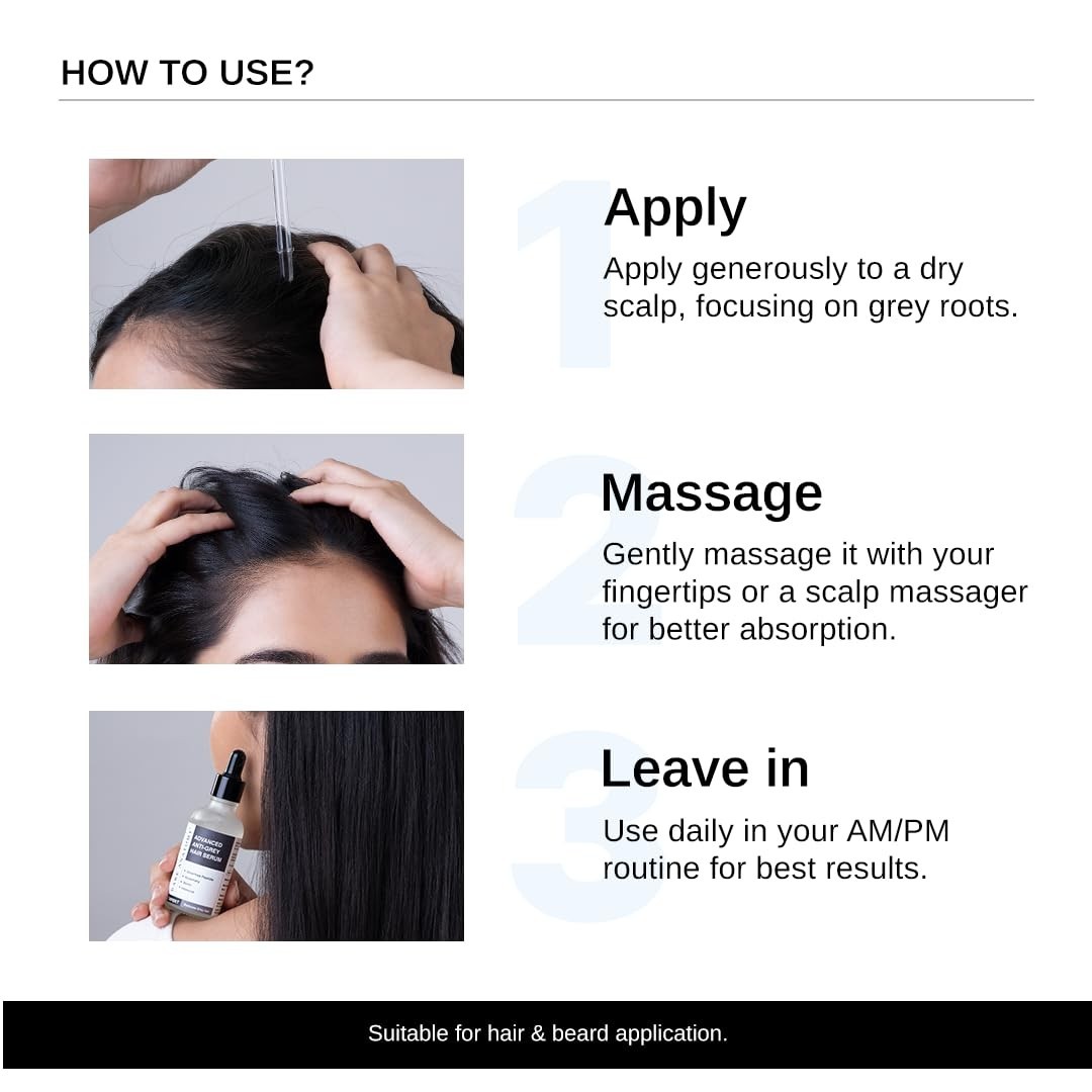 Bare Anatomy Advanced Anti-Grey Serum | Reduces Hair Greying | Silverfree Peptid