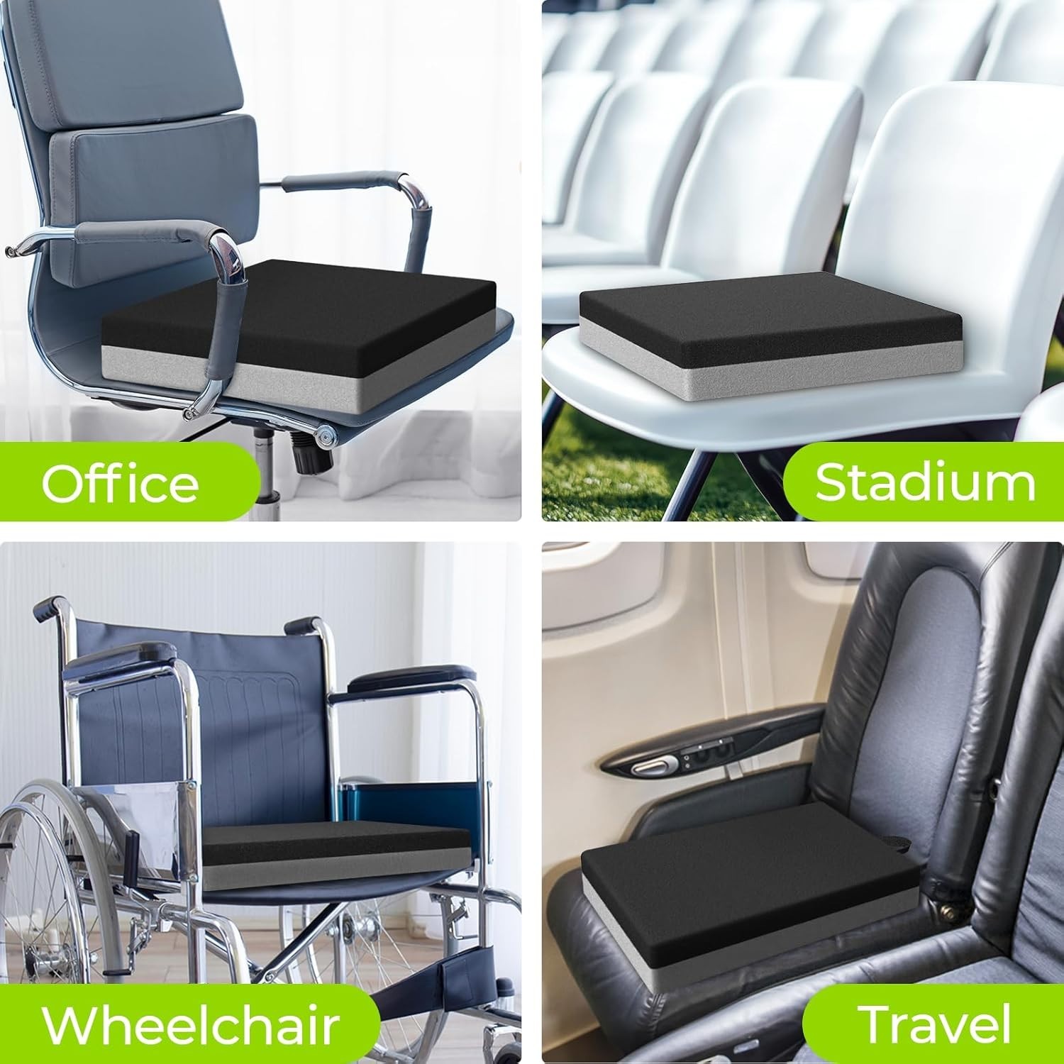 Ventilated Memory Foam Seat Cushion – Anti-Bedsore & Waterproof Comfort 18»x…