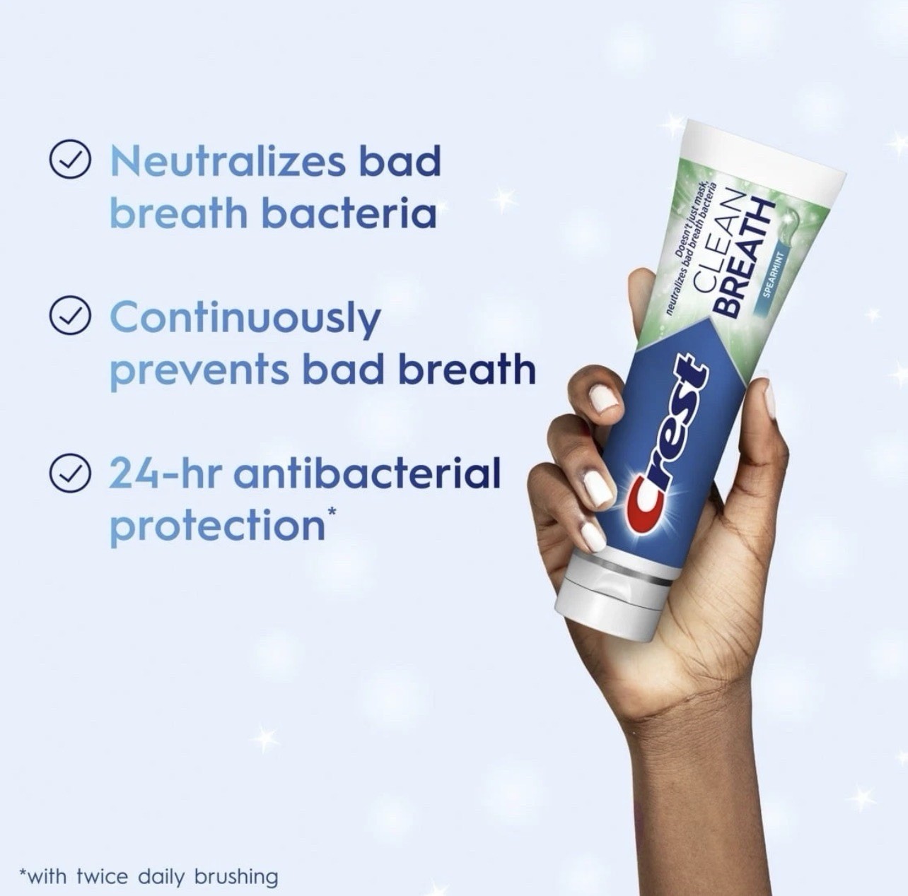 Toothpaste Clean Breath Spearmint 4.6oz – Neutralizes Bad Breath, Antil