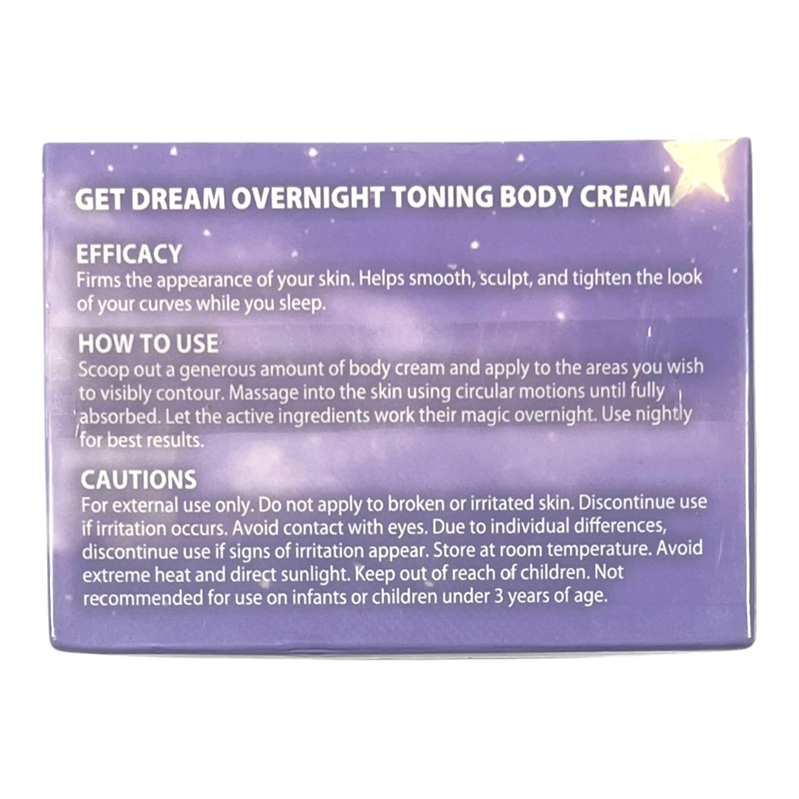 Get Dream Overnight Toning Body Cream – 3.38 fl oz – EX 06/28