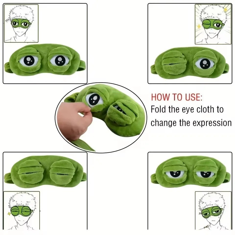 Funny 3D Frog Cute Sleeping Eye Mask Blindfold Travel Sleep Masks Soft Eye Cover