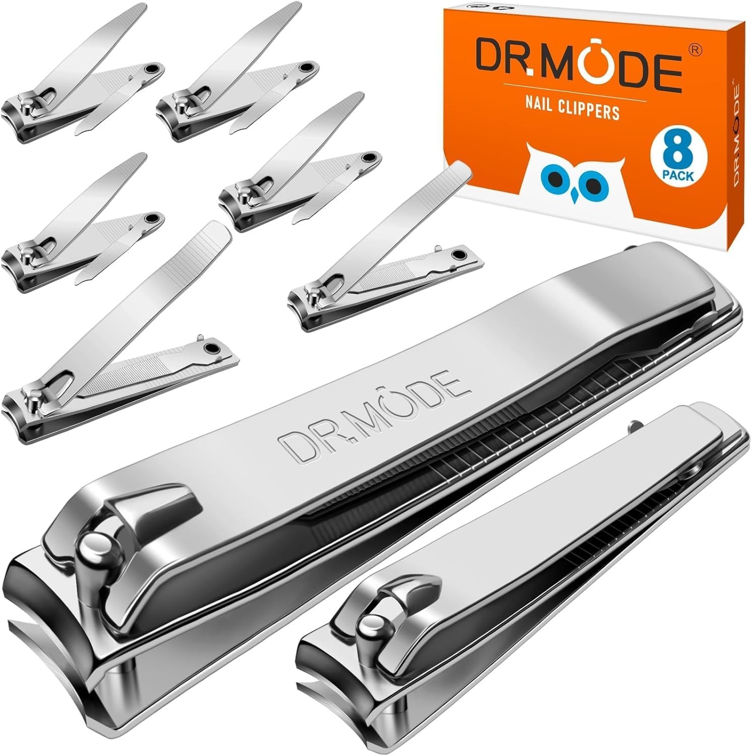 Finger Nail Clippers Adult – 8 Pack Nail Clippers Bulk for Men Women Sharp