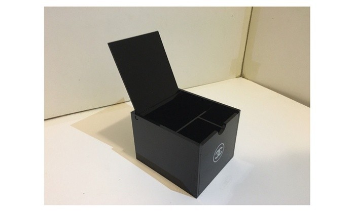 Chanel Acrylic Q tip holder with Cover 3 Slots Organiser