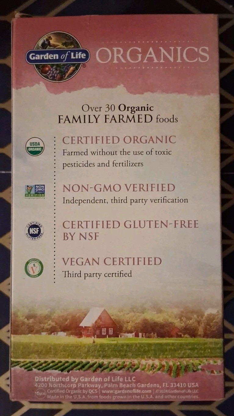 Garden of Life Organics Women’s Multi Multivitamin 120 Tablets Organic Exp 01/28