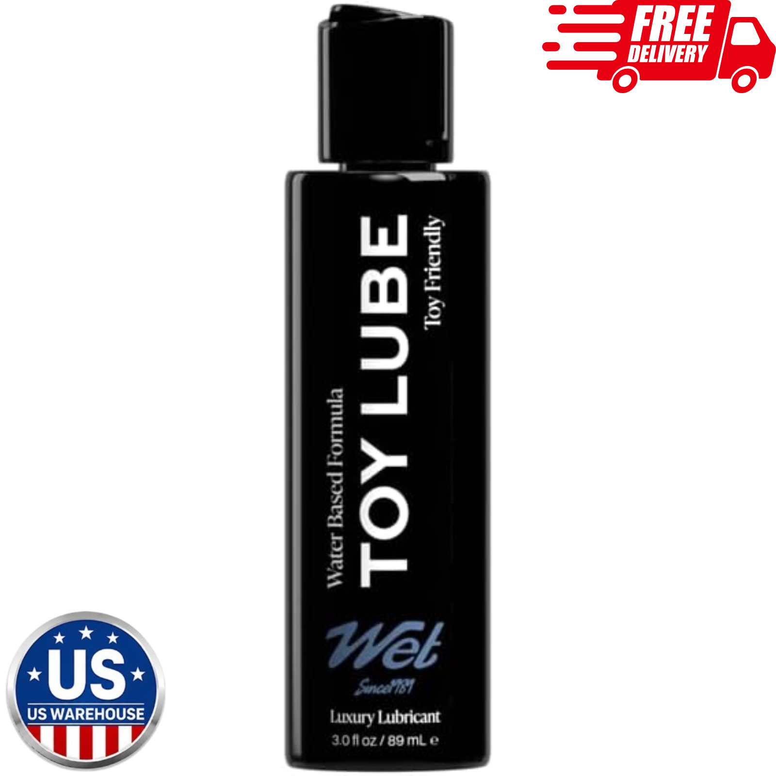 Wet Water Based Toy Lubricant, Glycerin Free Formula, 3 Fl Oz