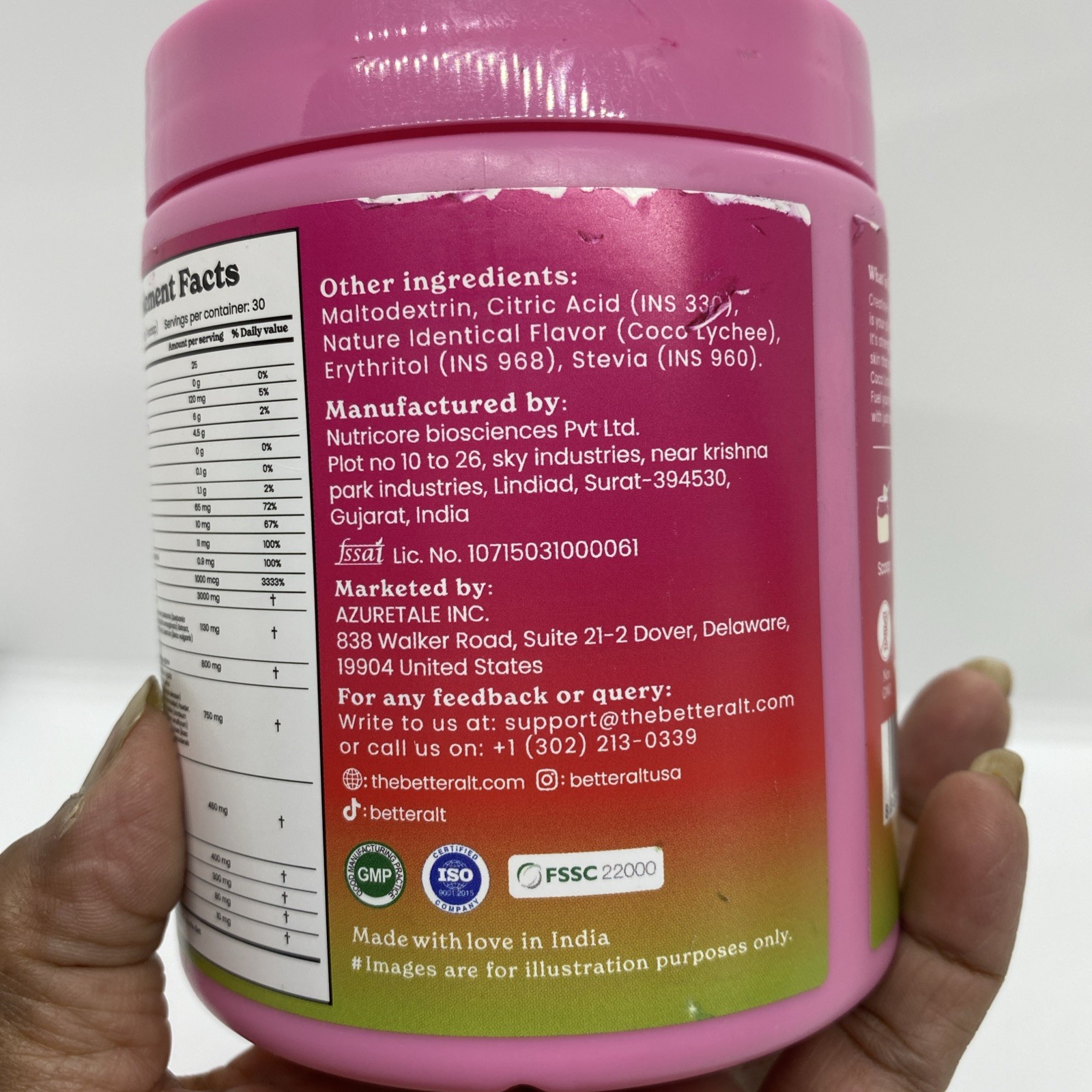 BetterAlt Creatine+ Glowchemy Coco Lychee Women’s Creatine Powder 300g