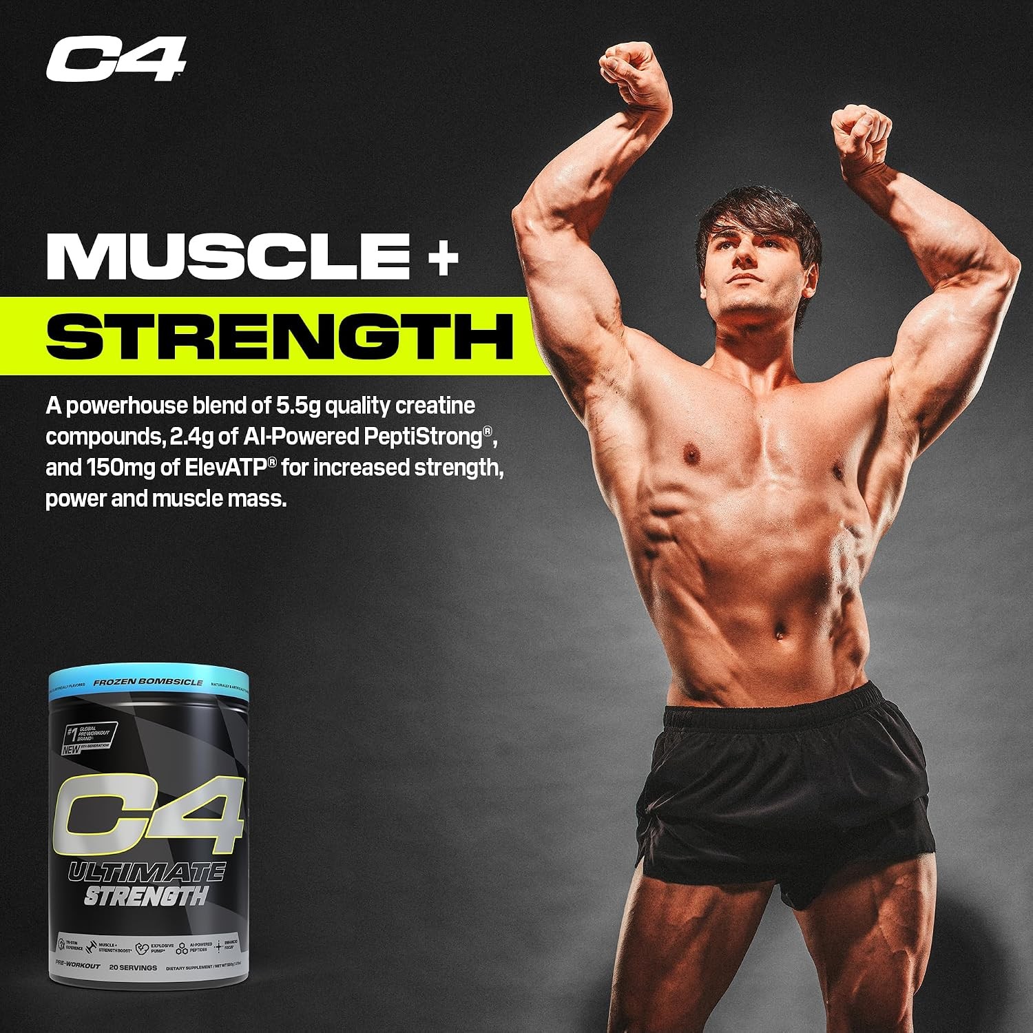 Cellucor C4 Ultimate Strength Pre Workout Powder – Tri-Stim Experience 300mg Caf