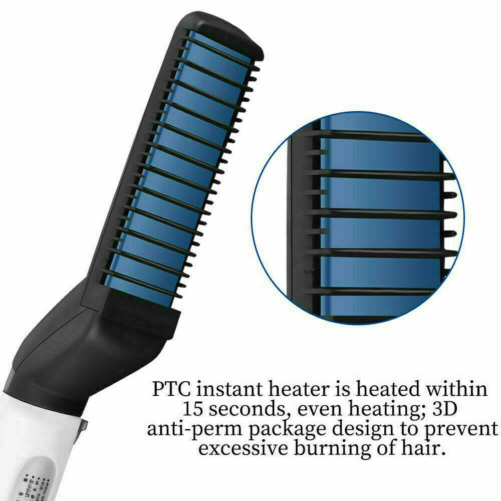 Quick Beard Straightener Multifunctional Hair Comb Curling Curler Show Cap Mens