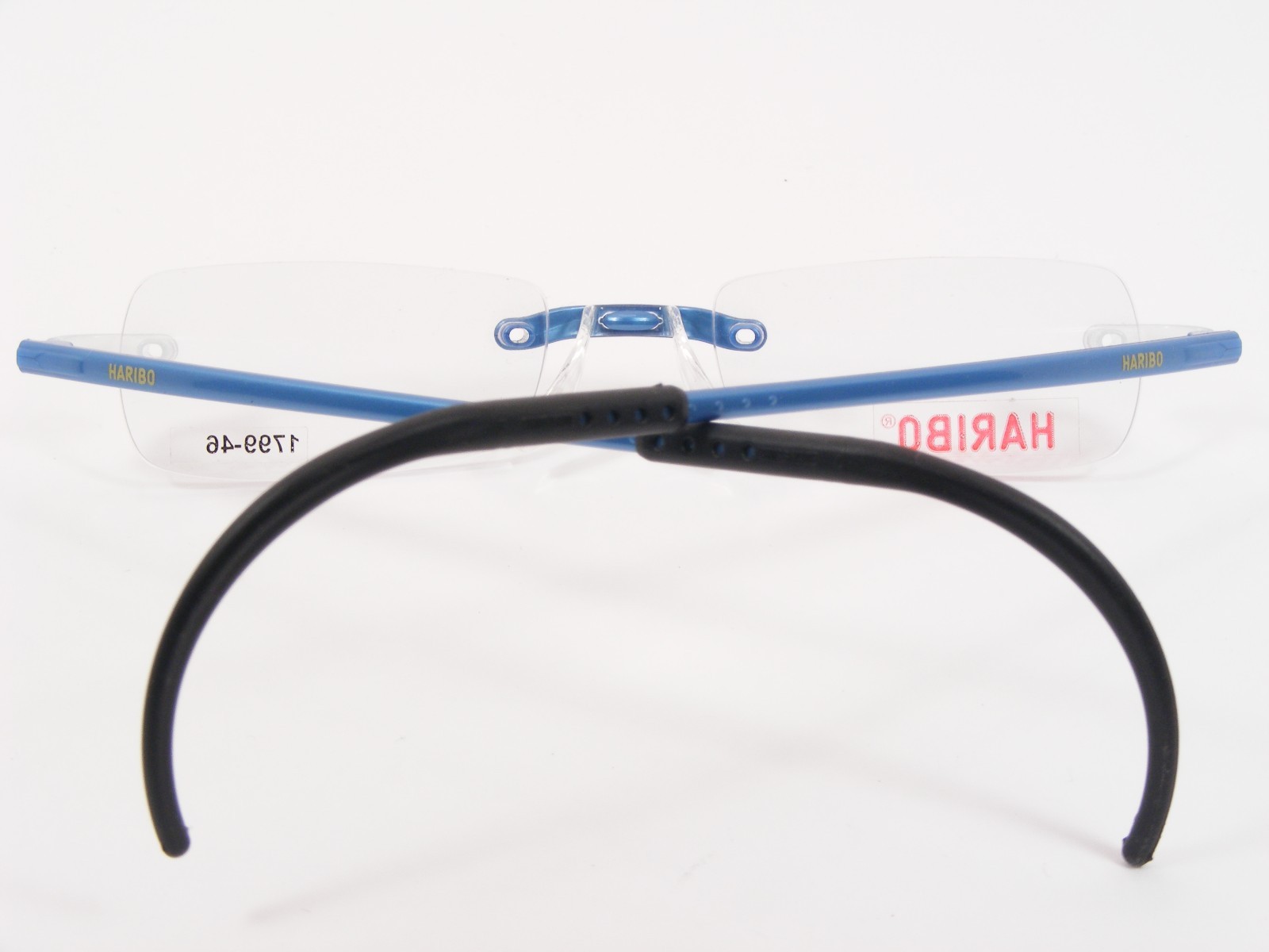 Swissflex HARIBO 1799 Blue UNIQUE RIMLESS EYEGLASSES GLASSES Swiss Made 46mm