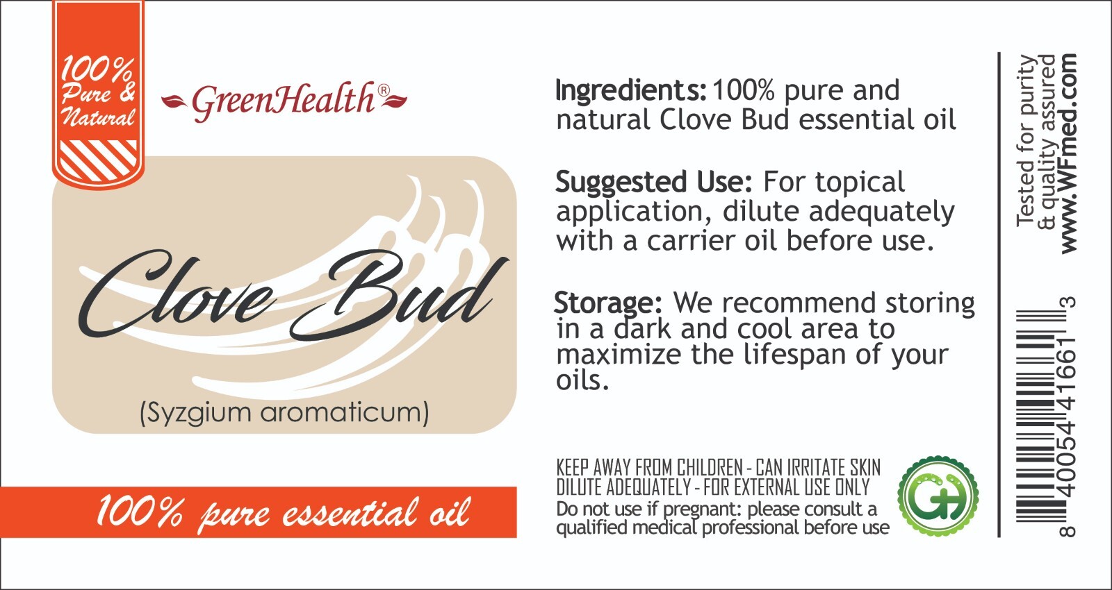 4 fl oz Clove Bud Essential Oil (100% Pure & Natural) – GreenHealth