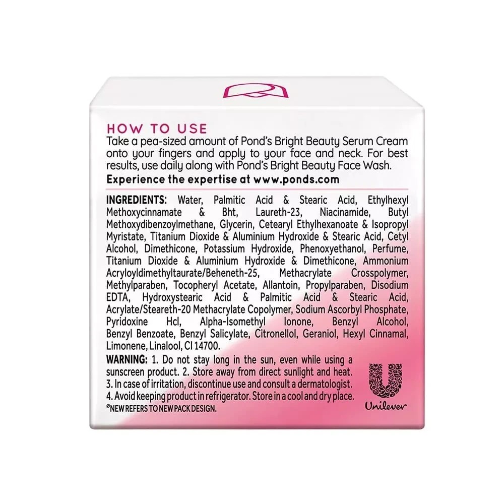 New POND’S Serum Cream For Bright Beauty Non-Oily Glowing Skin Day Cream -50 G