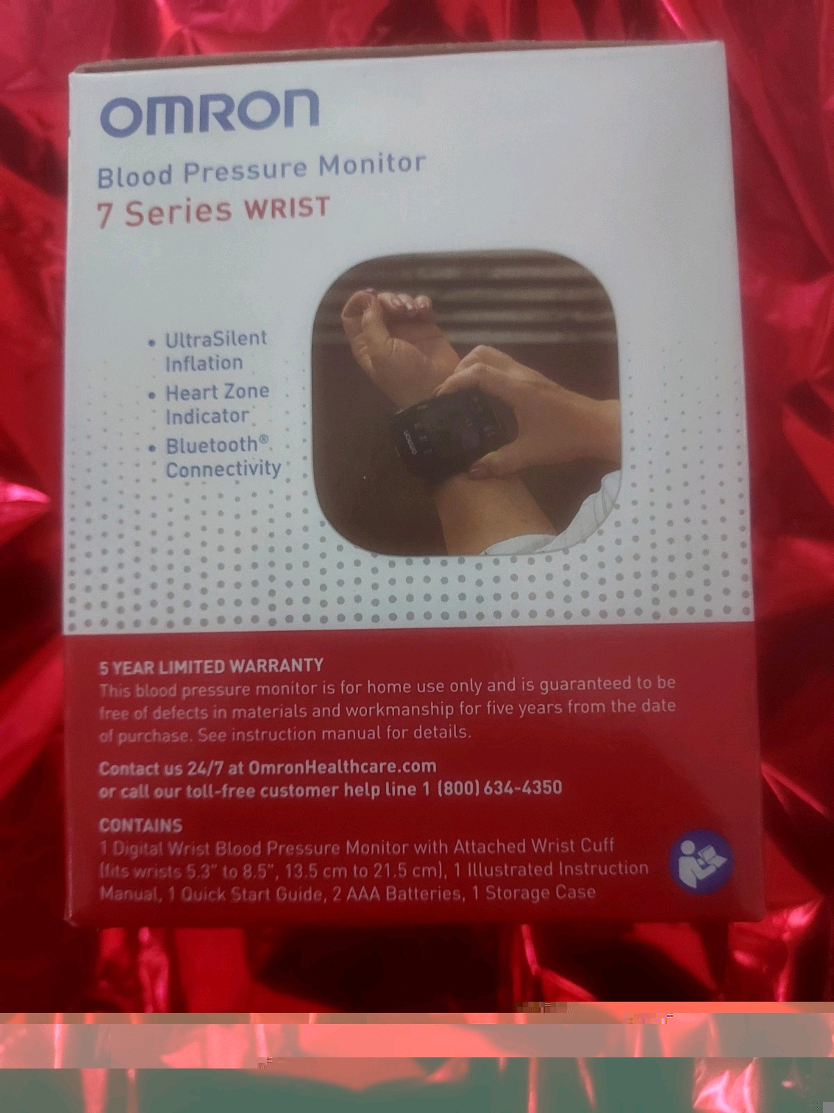 Omron 7 Series BP6350 Wrist Blood Pressure Monitor Bluetooth 90-Memory Black