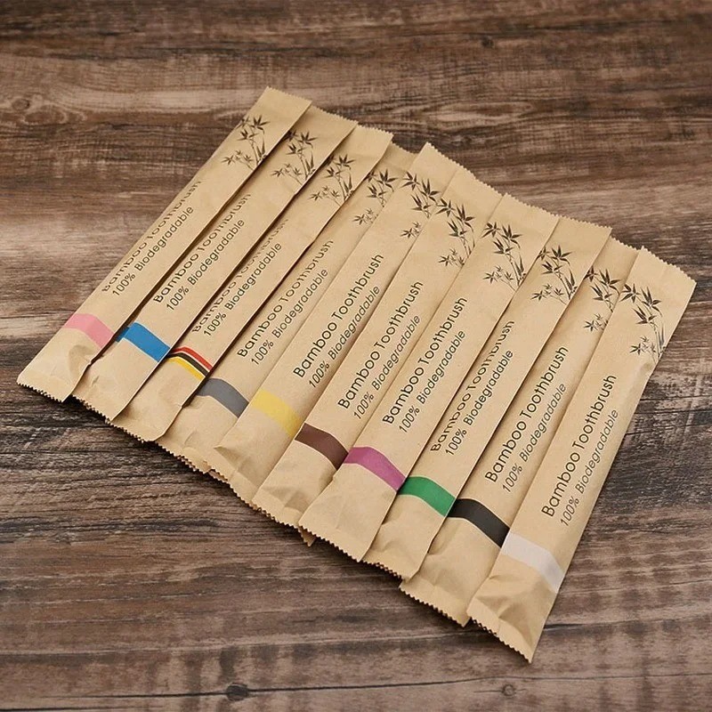 10PCS Eco-Friendly Bamboo Toothbrush Set – Soft Charcoal Bristles Oral Care Pack