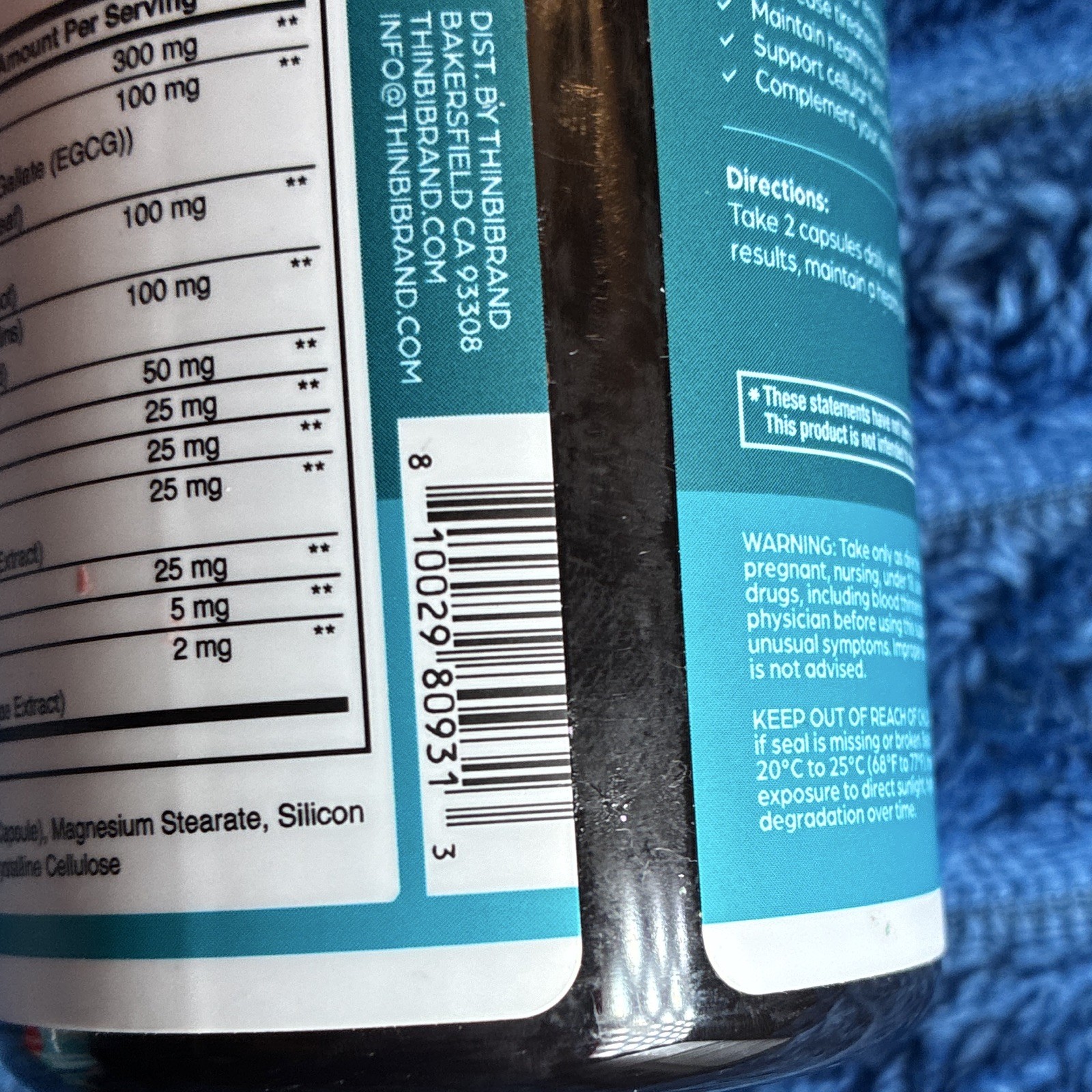 thinbi NAD+ Complex Urolithin A Resveratrol 60 Capsules Exp 11/2026