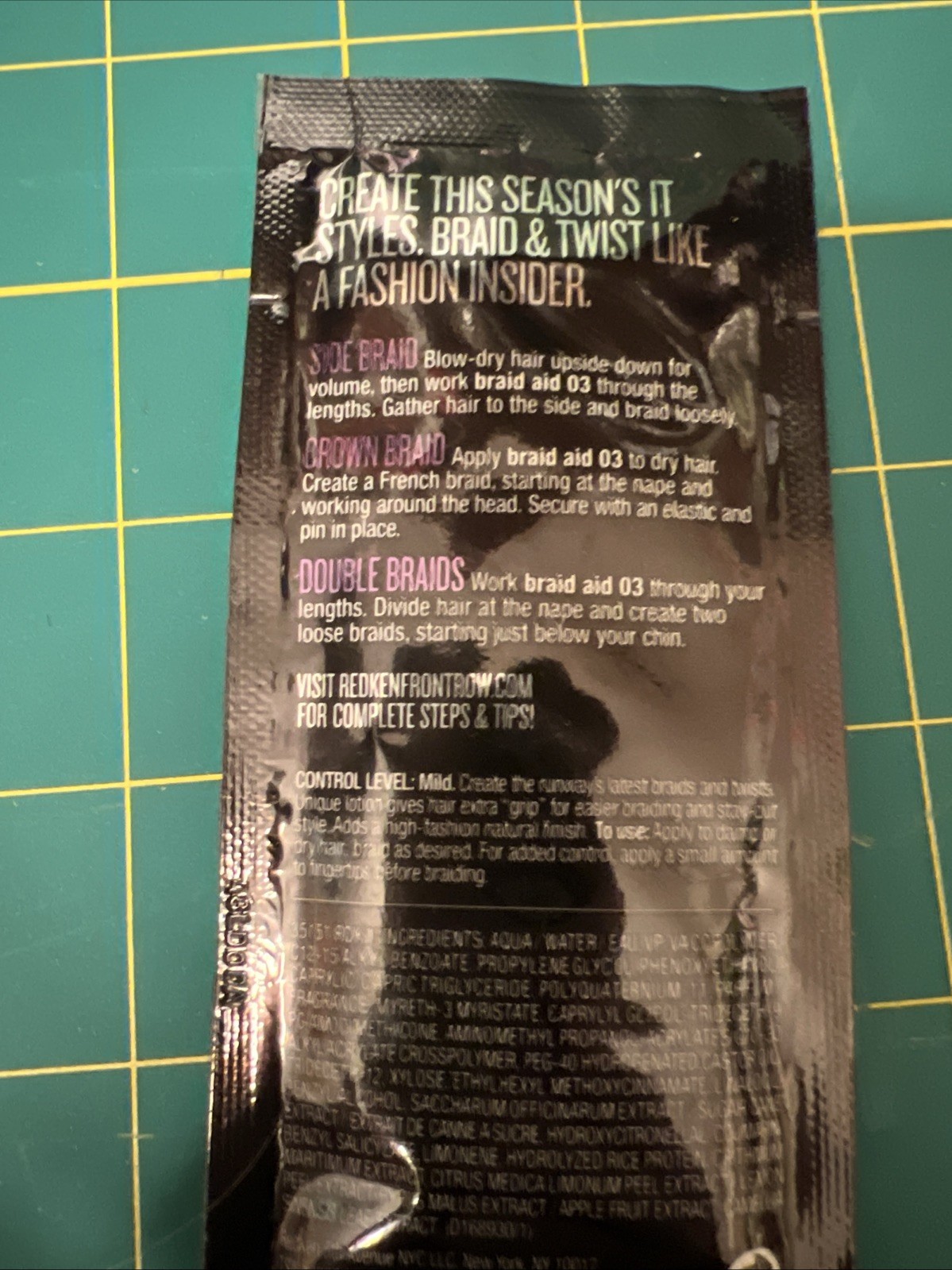 Redken Fashion Collection Braid Aid 03 Hair Cream 0.35fl oz Single Use Lot of 7