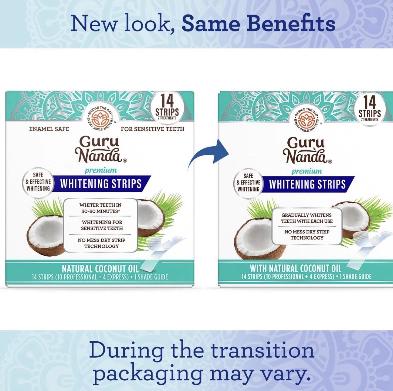 GuruNanda Teeth Whitening Strips – 7-Day Treatment with Non-Slip,