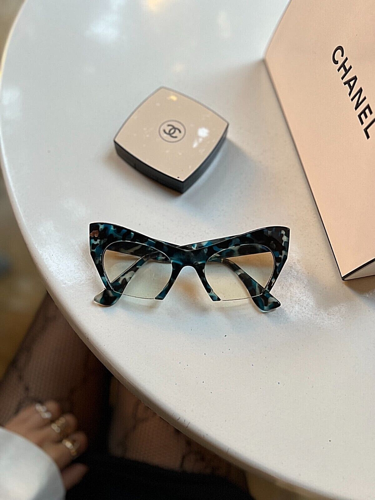 Eyeglasses Cat Eye Demi «Razor» Glasses rasoir cut off lenses Shadz GAFAS @
