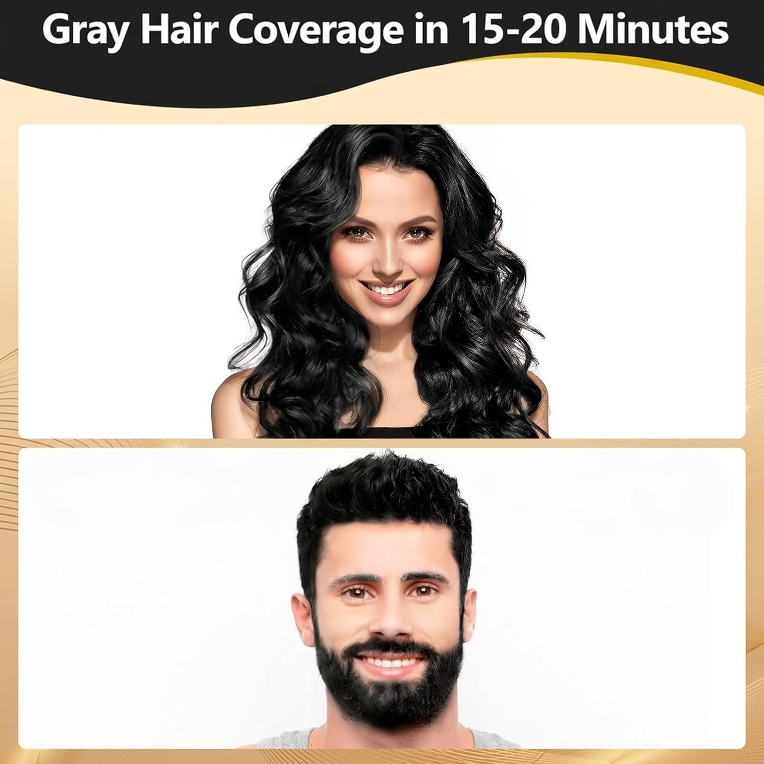 Semi-Permanent Black Hair Color Shampoo – Effortless Gray Hair Coverage for All