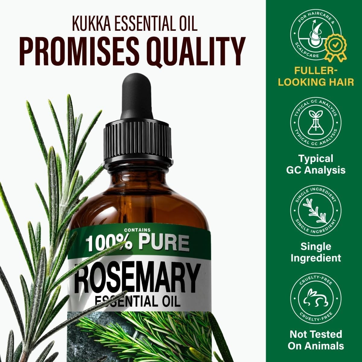 100% Pure Rosemary Essential Oil – 4 Fl Oz – Rosemary Oil for Hair, Skin, Diffus