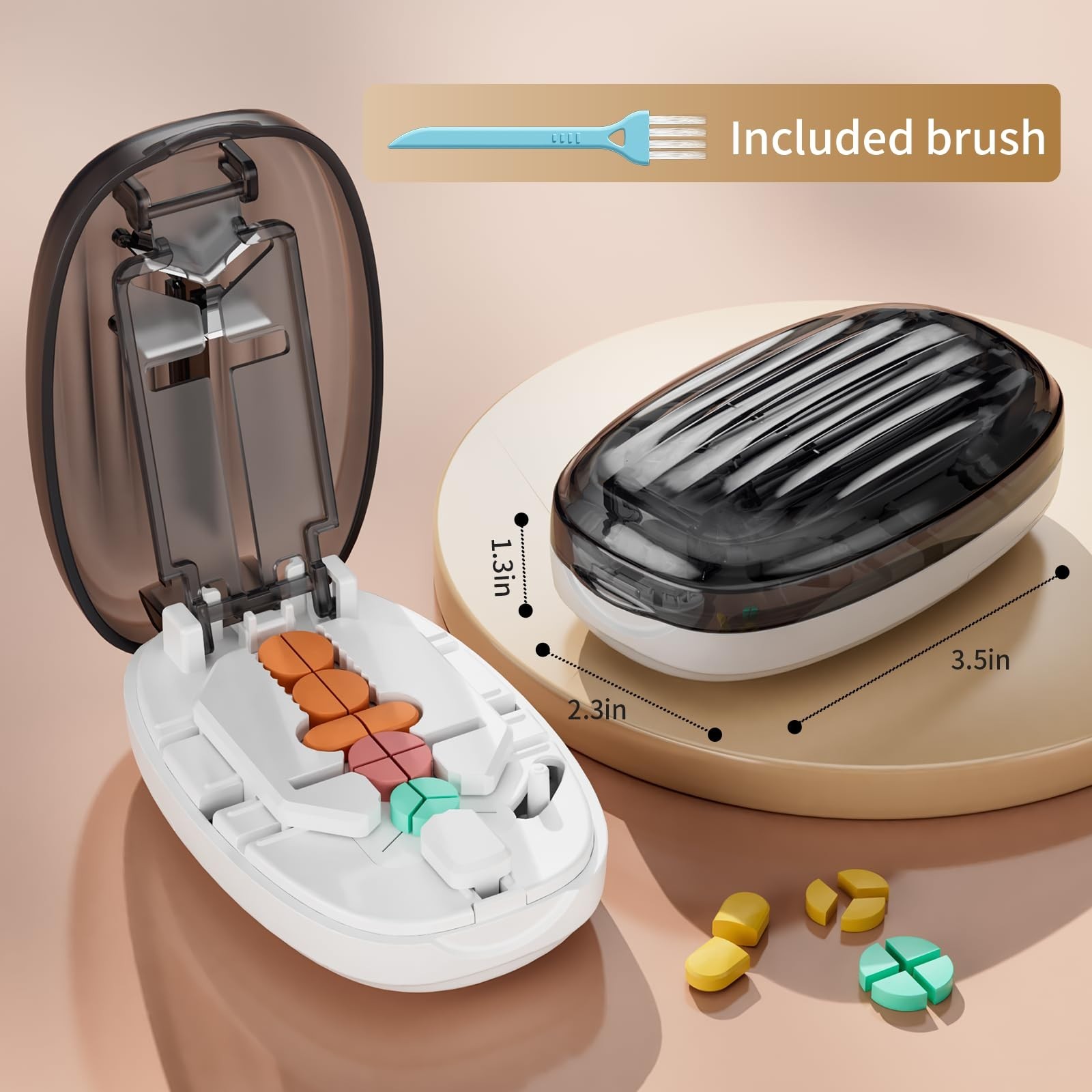Pill Cutter Splitter for Small Pills – 1/2 & 1/4 Tablet Divider, Easy Accurate C
