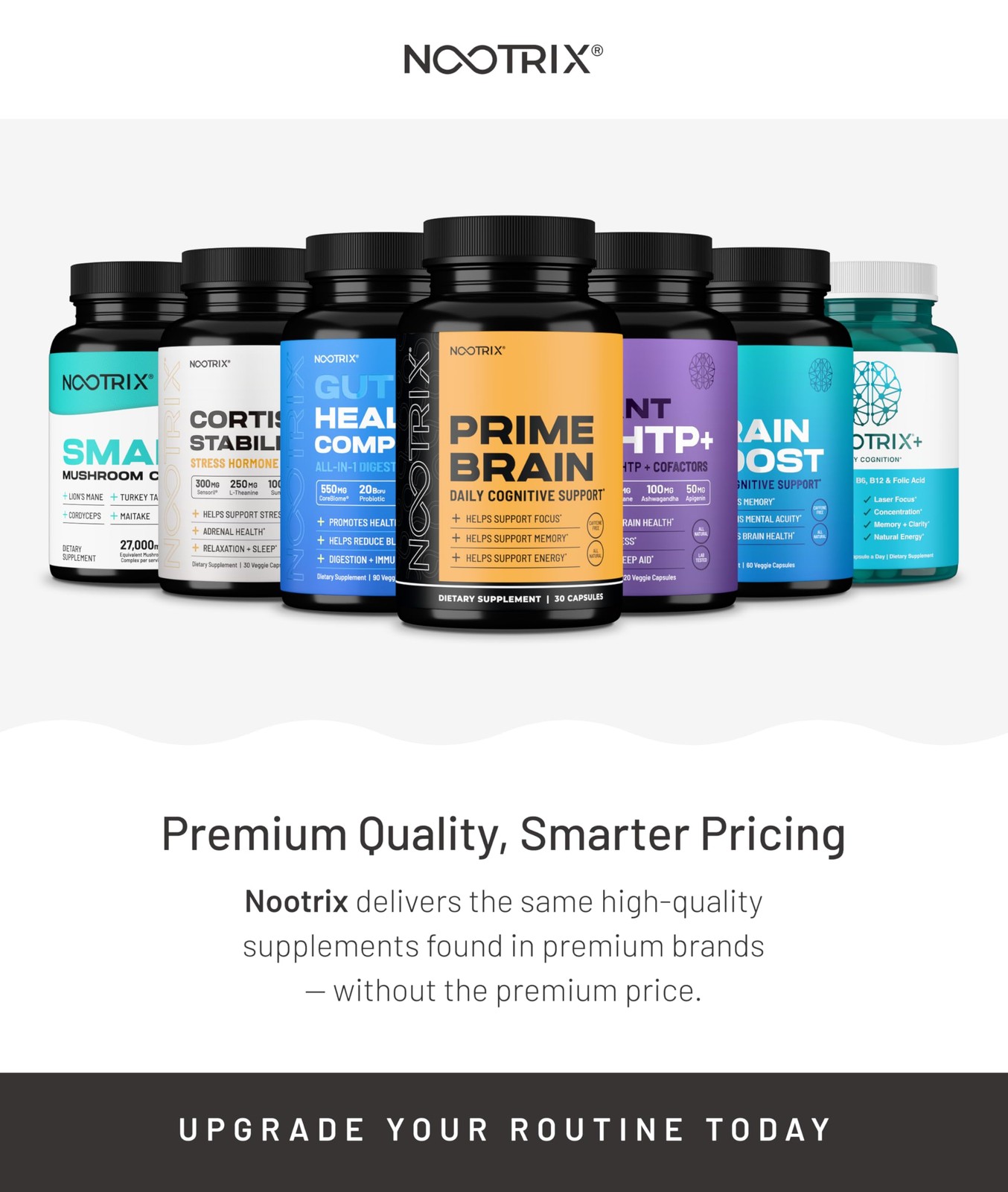 Nootrix Prime Brain Nootropic Supplement | 30 Day Supply 30 Count (Pack of 2)