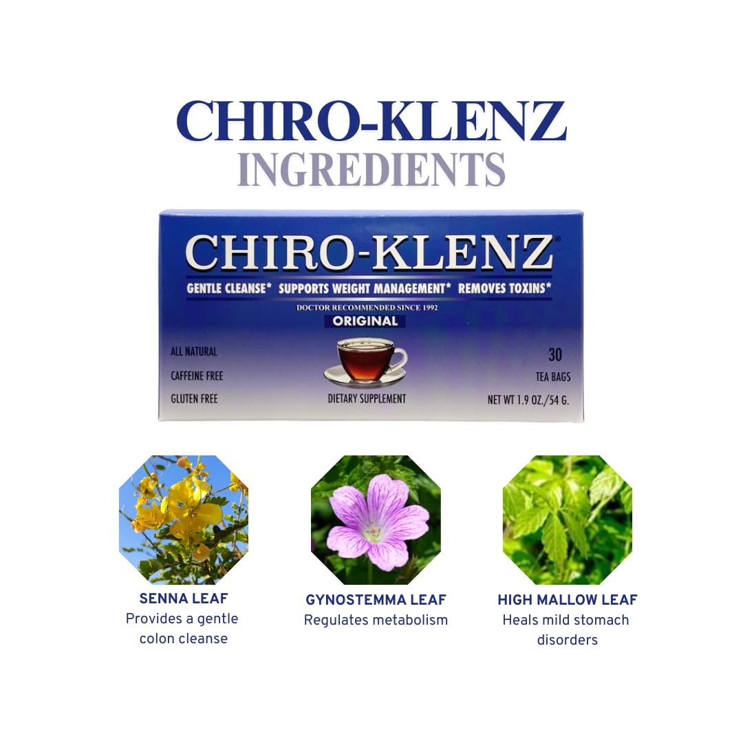 Chiro-Klenz All Natural Herbal Tea Original Flavor 30 Tea Bags