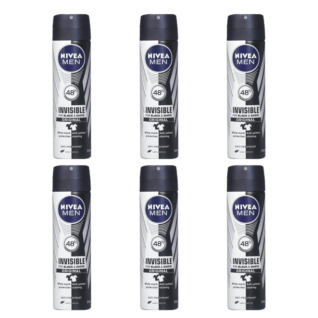 Nivea MEN Anti-Perspirant Black & White 48-Hour Invisible Spray Deodorant 150ml