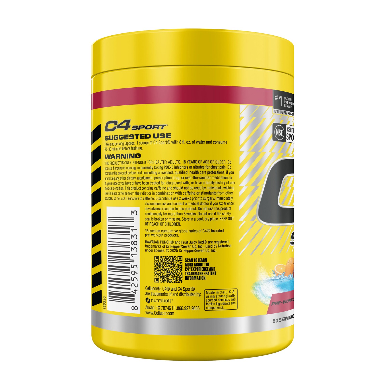 C4 Sport Pre-Workout, 50 Servings, Enhanced Energy & Endurance