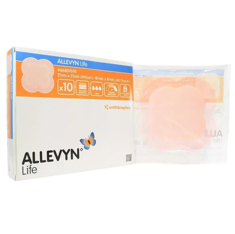 Smith & Nephew 66801070 Allevyn Life 8.25″ x 8.25″ 10/BX EXP. 01/2027 New In Box