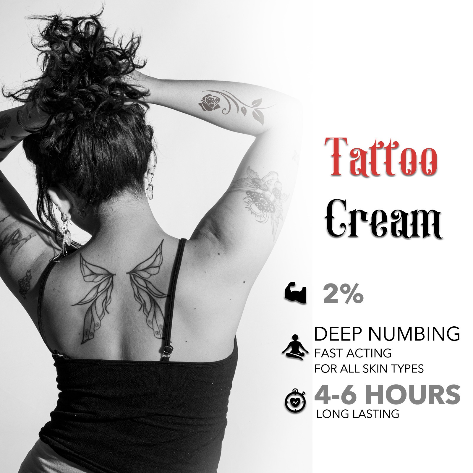 60G Lidocaine Cream, 4-6 Hours Soothing Pain Relief Tattoo Cream