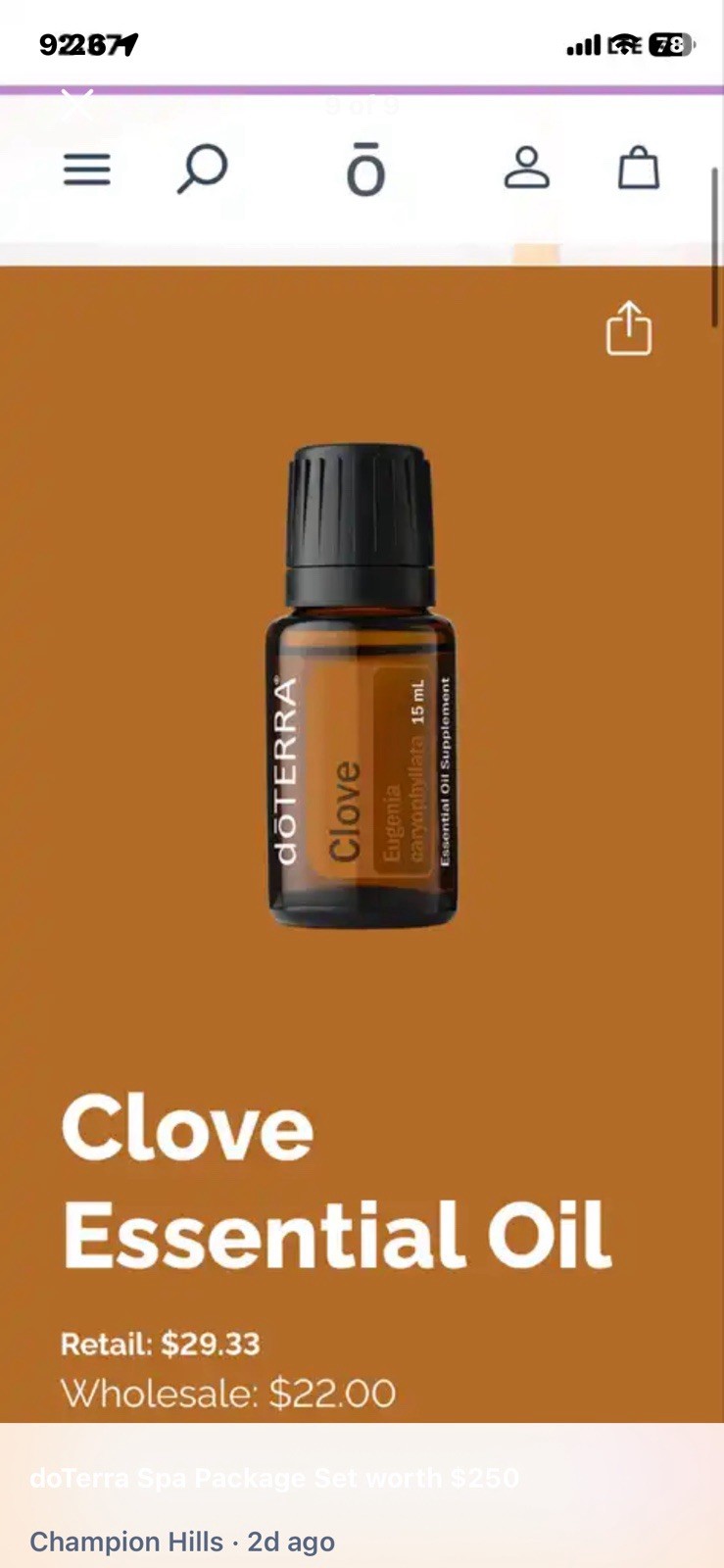 Doterra Spa 10 Pc Package Shampoo Conditioner Body Wash Lotion Clove Retail $300