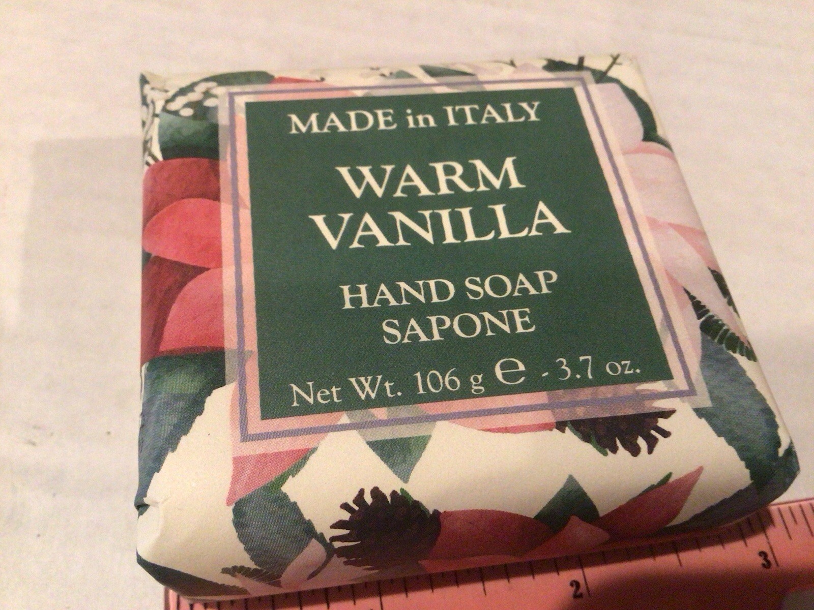 Saponeric Handmade In Italy Soap Warm Vanilla 106g 3.7 oz. One Bar