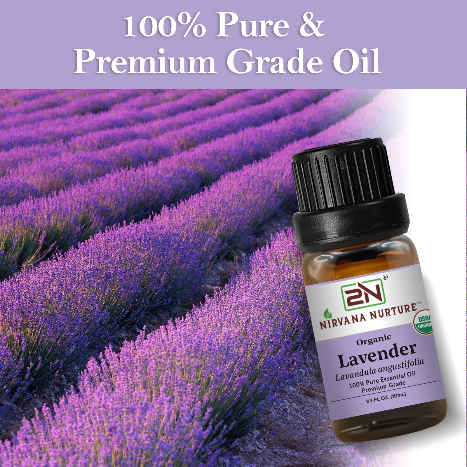 Organic Lavender Essential Oil USDA Certified 100%Pure Therapeutic Grade Natural