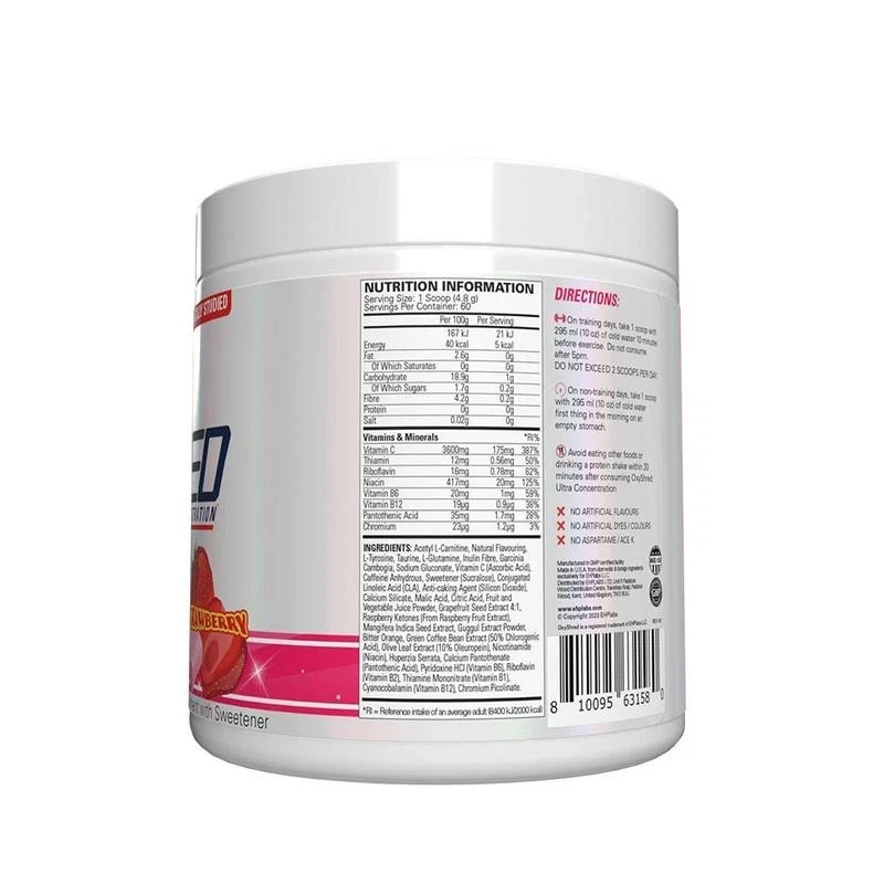 EHPlabs OxyShred Super Concentration Pre Workout Powder – 33 Serves, 150mg Caffe