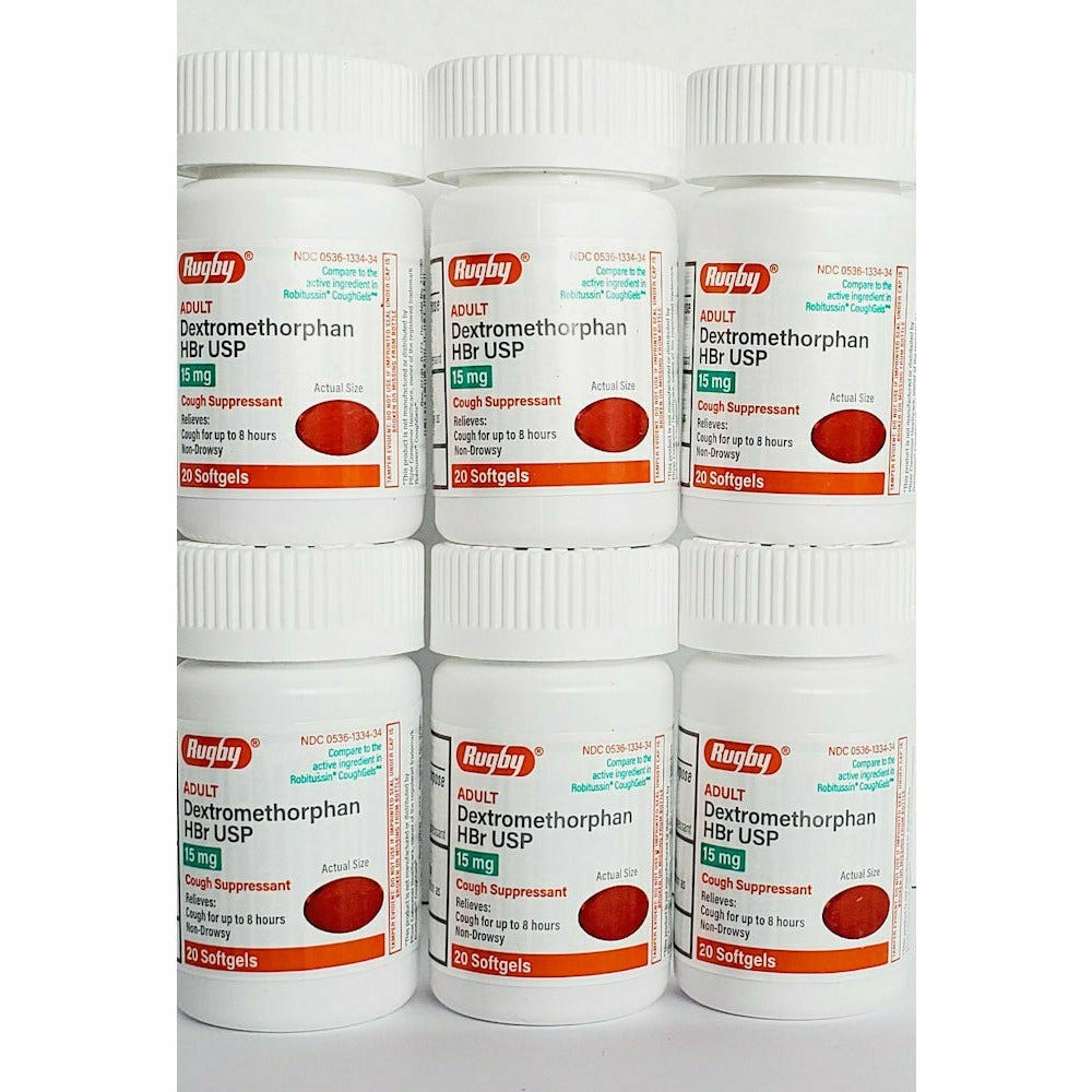 Robafen Cough Suppressant – 15 mg – 20 Softgels (6 Pack) – Exp Date 03-2027
