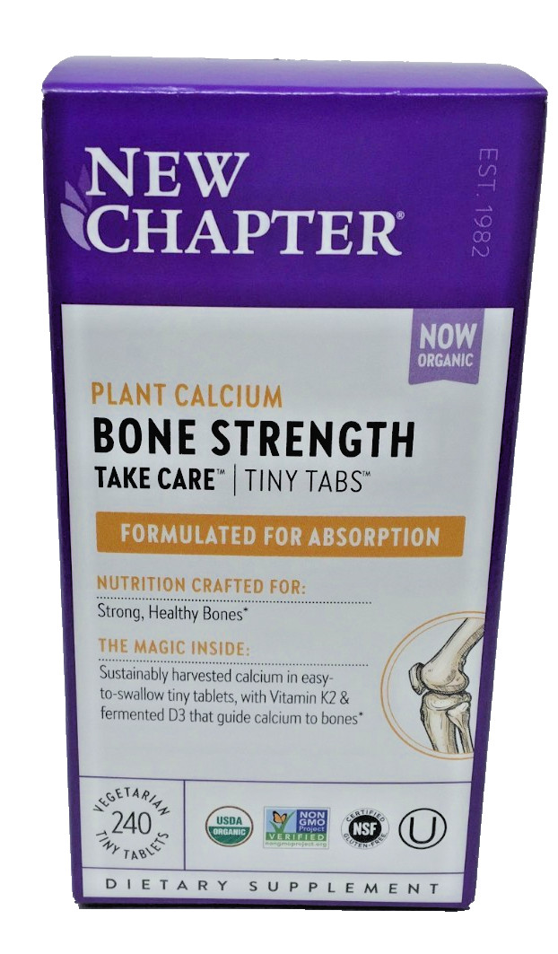 New Chapter Plant Calcium Bone Strength Take Care 240 Tiny Tabs Exp 03/27