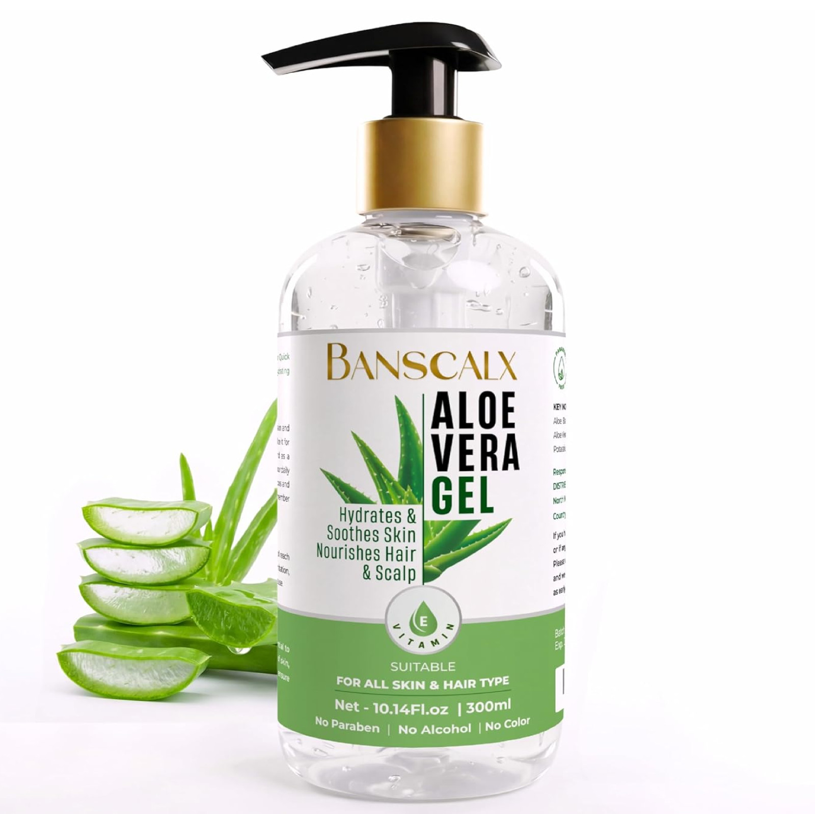Aloe Vera Gel – Made with 100% Pure Natural Aloe Vera Extract – Hydrating & Soot