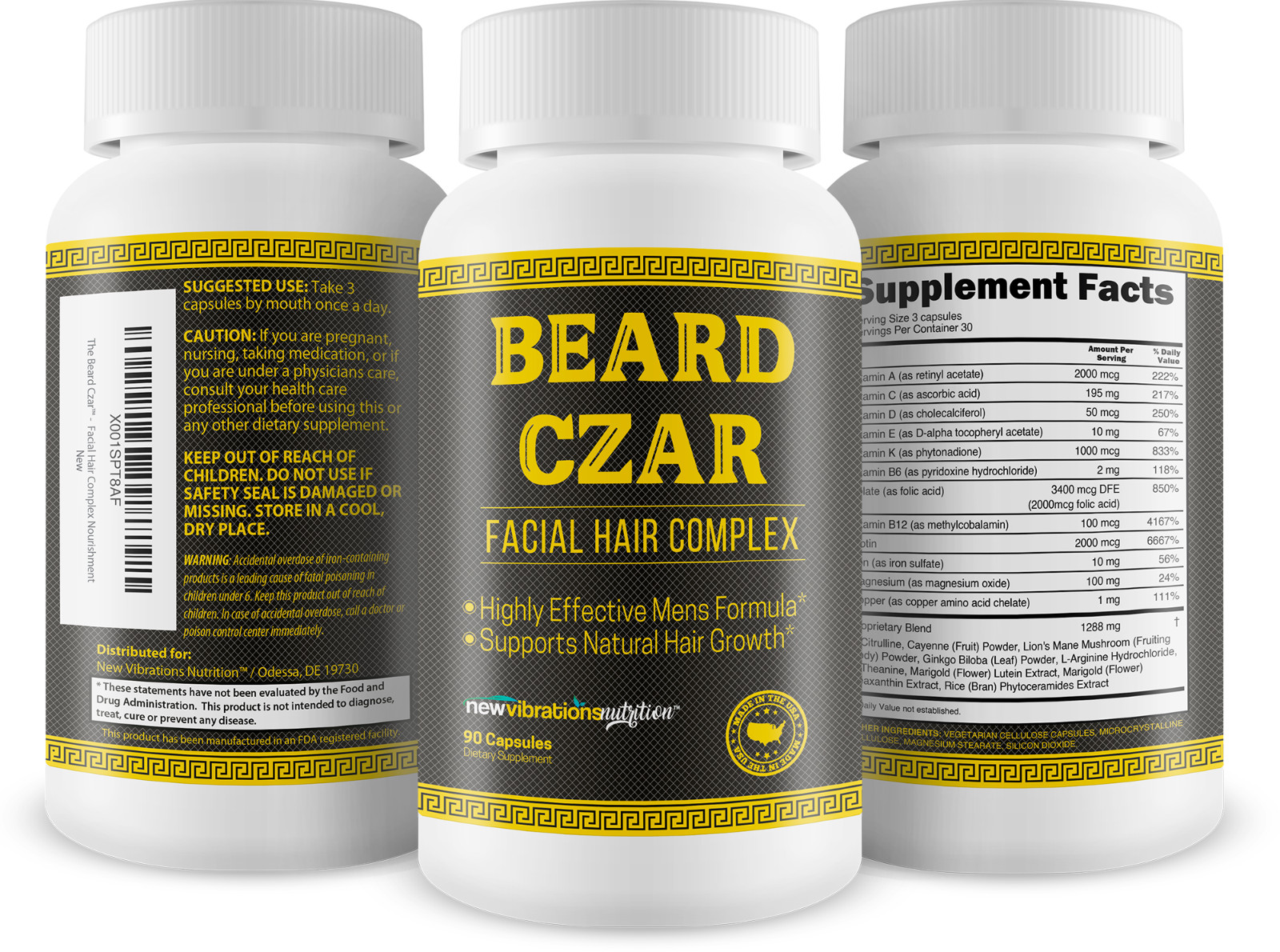 The Beard Czar-Facial Hair Complex – Highly Effective Mens Formula for Beards