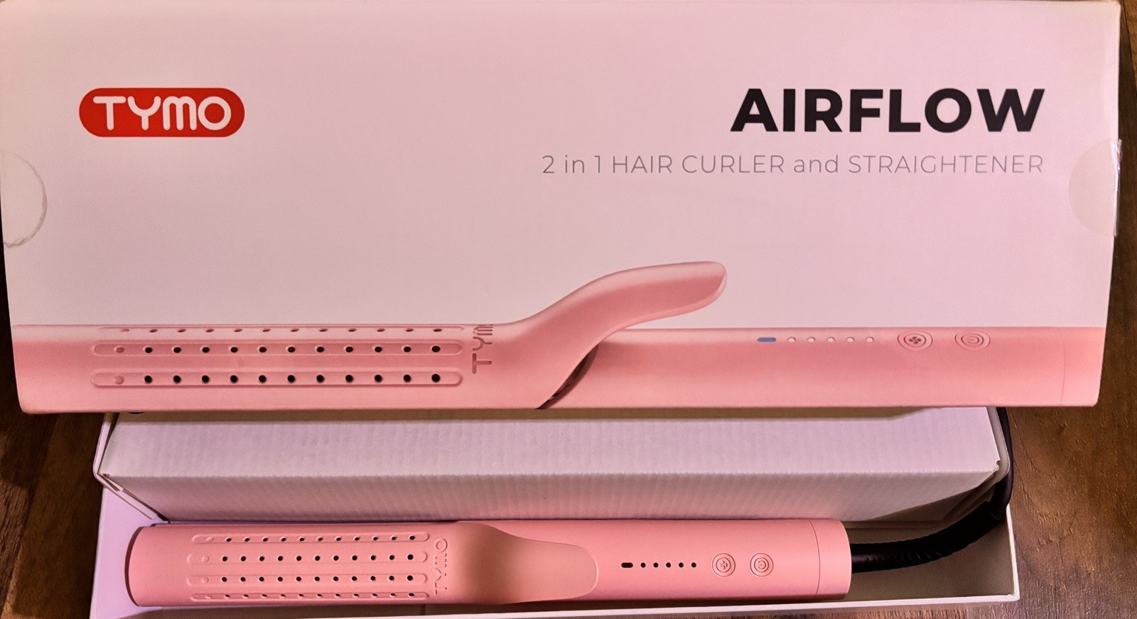 TYMO Airflow 2-in-1 Hair Curler & Straightner / Straightener, Pink