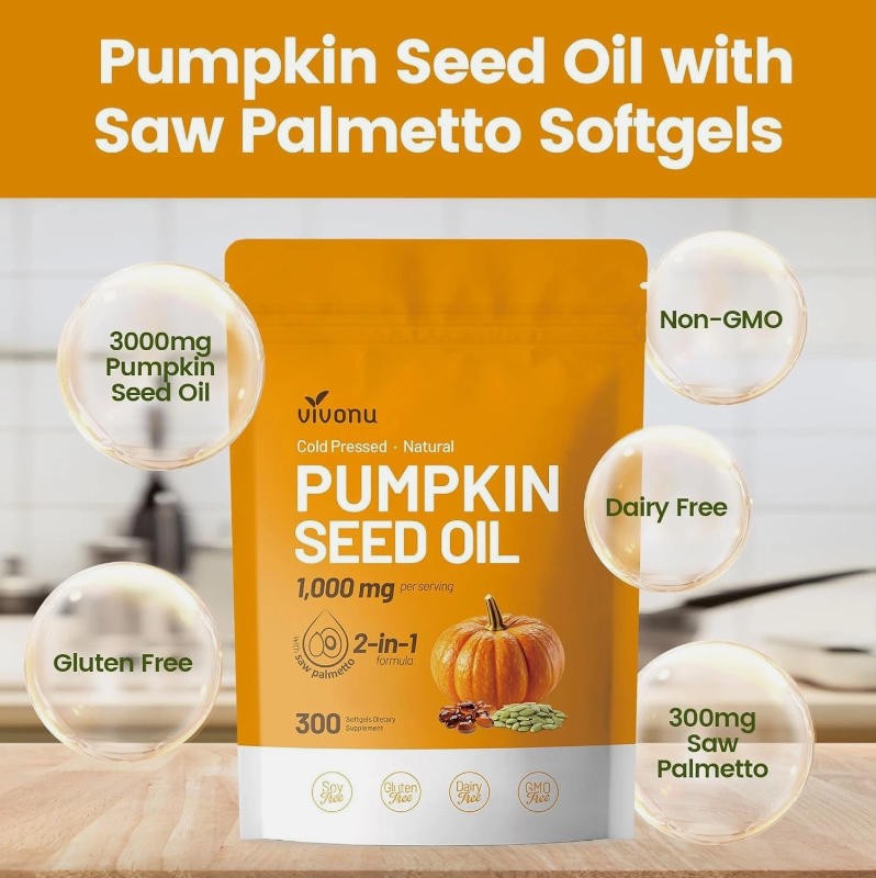 Pumpkin Seed Oil with Palmetto Saw Capsules Hair Care Hair Loss | 300 Softgels
