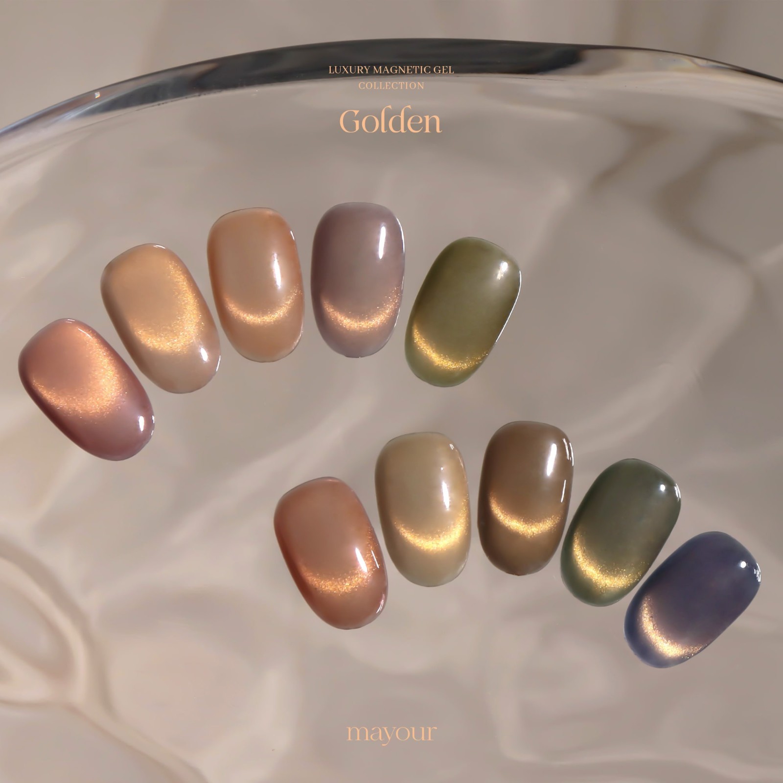 Mayour Gel Golden Cat Eye Gel Magnetic Gel Soak Off Nail Gel K-Beauty