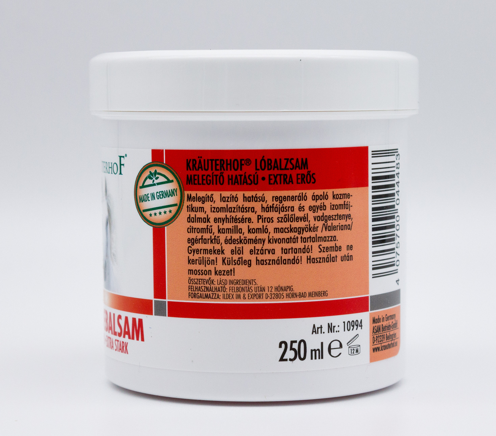 Krauterhof Anti-Inflammatory Horse Balm, Strong Warming Effect 250ml x 4