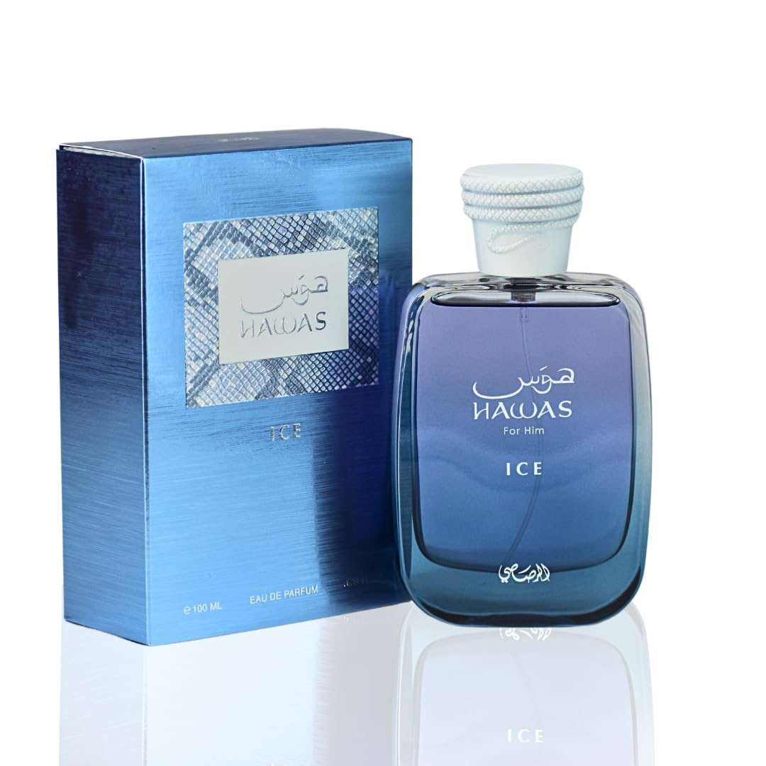 Rasasi Hawas Ice for Men Eau de Parfum Spray 100 ml / 3.38 Fl Oz New SEALED BOX