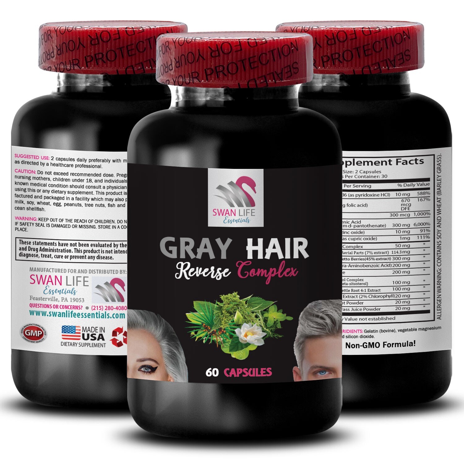 Color Vitality Charge – GRAY HAIR REVERSE – Timeless Hair Blend 3 Bottles 180 C
