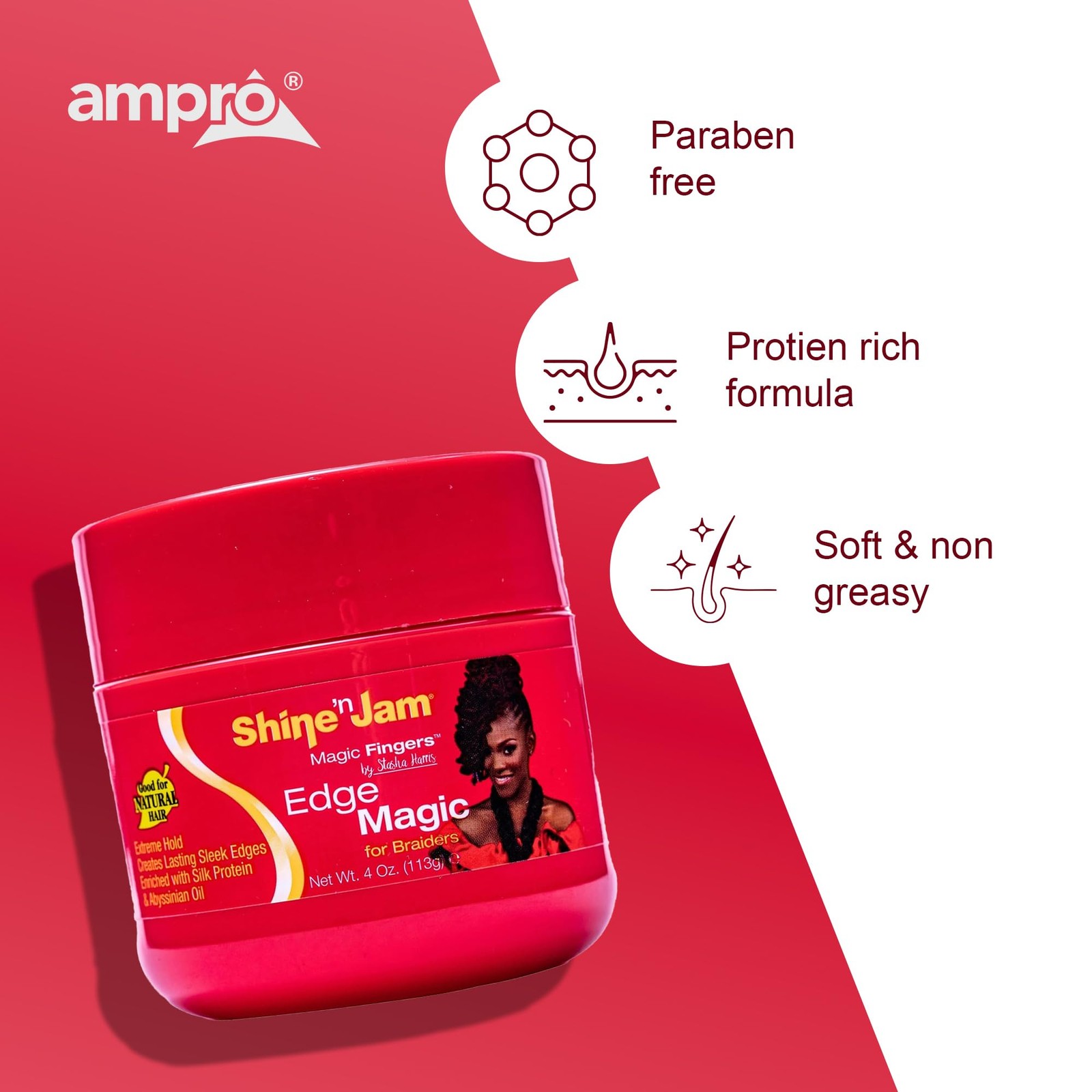 Shine-n-Jam Fingers Edge Control – Provides Firm Hold with Non-Greasy Shine -…