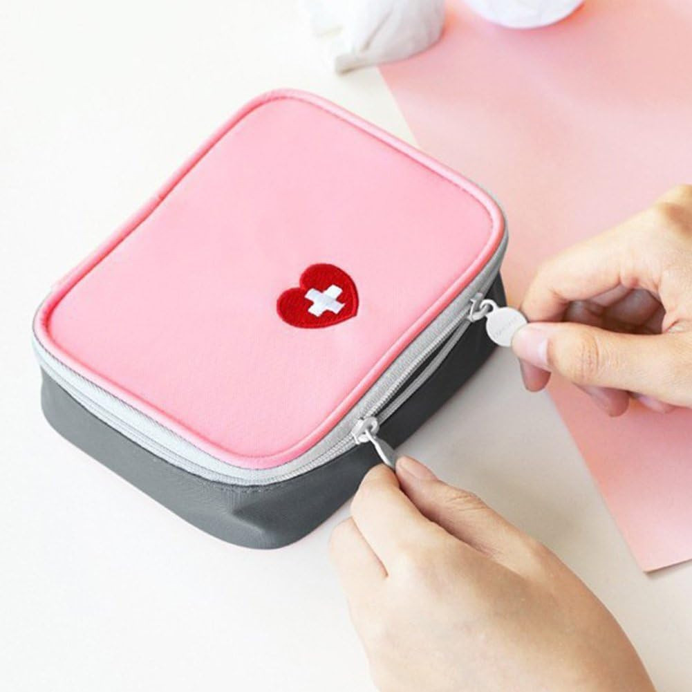 Pink Portable First Aid Kit Travel Emergency Medical Bag