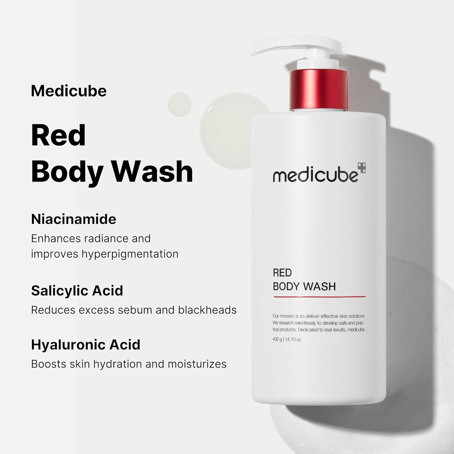 Medicube Red Acne Body Wash 14.52 Fl.oz Low pH and Hydrating USA Free Ship